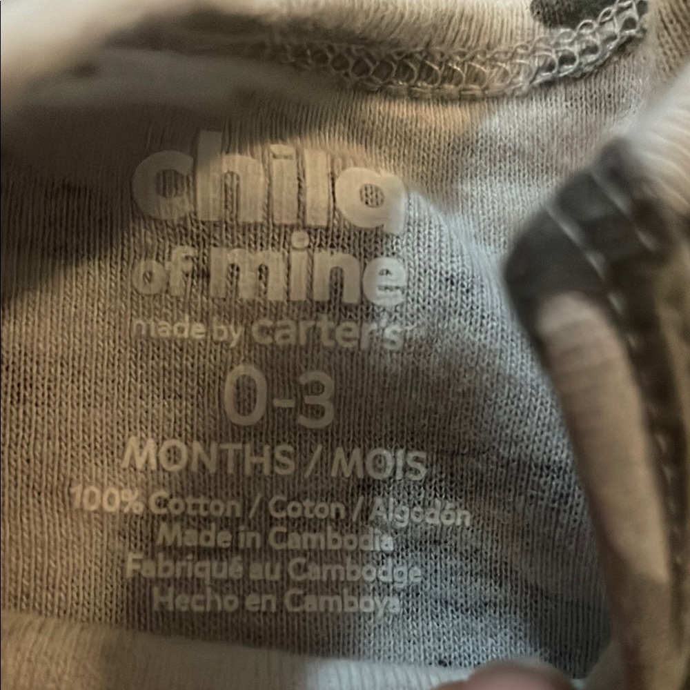 Onesies Brand Gray Sports onesie & Carters Dark Camouflage onesie - Picture 8 of 9